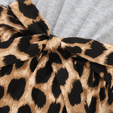 Tween Girls' Leopard Print Color Block Jumpsuit With Belt