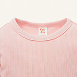 Cozy Cub Bebe nina 2 piezas Camiseta unicolor de cuello redondo