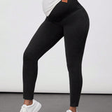 Leggings Premama Con Forro Polar Y Cinturilla Ajustable Con Detalle De Letra