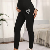 Leggings De Maternidad Y Estampados Con Corazones