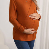 Camiseta De Maternidad Con Costuras Expuestas