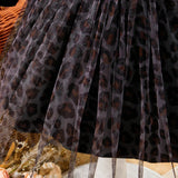 Vestido Impreso Fresco Para Bebe Ninas Con Estampado De Leopardo, Otono E Invierno