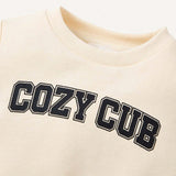 Cozy Cub 3 Piezas De Sudadera Con Grafico De Letra Para Bebe Nino