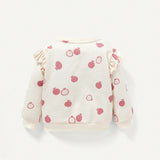 Cozy Cub Bebe Nina 2 Piezas Jersey Con Estampado De Letra Y Cereza Con Ribete De Volante