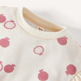 Cozy Cub Bebe Nina 2 Piezas Jersey Con Estampado De Letra Y Cereza Con Ribete De Volante