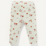 Cozy Cub Baby Girls' 3-pack Floral Pattern Solid Color Skinny Pants