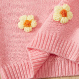 Vestido Casual De Sueter Lindo Hecho A Mano En Crochet Con Decoracion De Flores 3d Para Ninas Pequenas