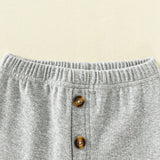 2 Piezas Pantalones Para Ninos Con Decoracion De Botones