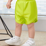 Pantalones Cortos Casuales Basicos De Color Solido Para Bebes Para Deportes