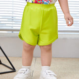 Pantalones Cortos Casuales Basicos De Color Solido Para Bebes Para Deportes