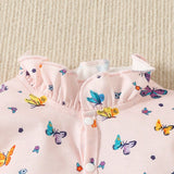 Conjunto De Pijamas De 4 Piezas De Otono Para Bebe Nina Con Estampado De Mariposas