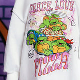 TEENAGE MUTANT NINJA TURTLES X  Vestido con capucha de gran tamano con estampado de caricatura para nina joven, hombros caidos, para primavera y otono