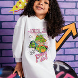 TEENAGE MUTANT NINJA TURTLES X  Vestido con capucha de gran tamano con estampado de caricatura para nina joven, hombros caidos, para primavera y otono