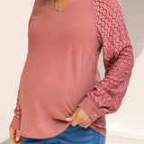 Blusa Premama Con Encaje Y Manga Raglan