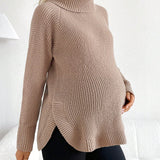 Jersey De Cuello Alto Y Mangas Raglan Para Maternidad