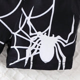 Conjunto De Camiseta Con Capucha Y Shorts Con Estampado De Spider Para Bebe Nino