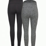 Leggings Largos Ajustados Con Cintura Ajustable De Punto De Maternidad