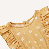 Cozy Cub Ranita Sin Mangas Con Cuello Redondo Y Volantes Para Bebe Nina, Con Estampado Floral