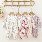 4 Piezas/set Conjunto De Mono Estampado Floral Para Ninas Bebes