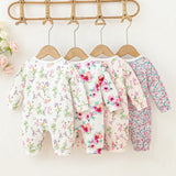 4 Piezas/set Conjunto De Mono Estampado Floral Para Ninas Bebes