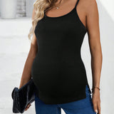 Top Camisola Plisado Con Dobladillo Dividido De Maternidad