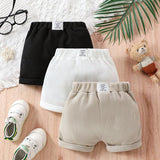 Shorts Tipo Gofre Con Parche Para Bebe Nino