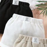 Shorts Tipo Gofre Con Parche Para Bebe Nino