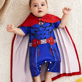 Disfraz De Superheroe Superman: Enterizo Con Short Y Capa Para Bebe Nino