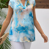 Blusa De Maternidad En Saten De Gasa Tenido Con Tecnica Tie-dye