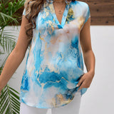 Blusa De Maternidad En Saten De Gasa Tenido Con Tecnica Tie-dye