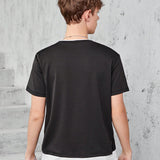 Camiseta 2 En 1 Con Bloques De Color Estilo Universitario Urbano Informal Para Adolescentes, Moda Urbana