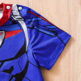 Disfraz De Superheroe Superman: Enterizo Con Short Y Capa Para Bebe Nino