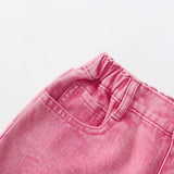 Pantalones Cortos De Mezclilla Desgastados En Rosa Para Preadolescentes