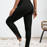 Leggings Largos Premama De Punto Con Cintura Ajustable