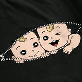 Camiseta de maternidad con impresion de dibujos animados, casual y sencilla, adecuada para verano, ajuste delgado