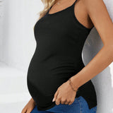 Top Camisola Plisado Con Dobladillo Dividido De Maternidad