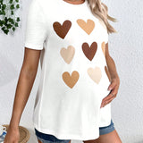 Camiseta De Manga Larga Con Cuello Redondo Y Estampado De Corazon De Amor Para Maternidad