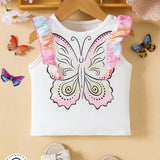 Camiseta De Manga Raglan Impresa Con Mariposas Divertidas Para Bebe Nina De Bloques De Color