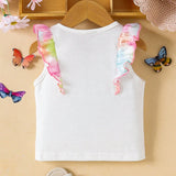 Camiseta De Manga Raglan Impresa Con Mariposas Divertidas Para Bebe Nina De Bloques De Color