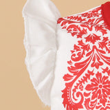 Vestido Informal Para Chicas Jovenes Con Estampado Floral Rojo Y Blanco Para El Verano
