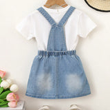 Young Girls' Cute Soft Washed Denim Overall Dress