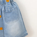 Young Girls' Cute Soft Washed Denim Overall Dress