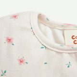 Cozy Cub Conjunto Casual De 4 Piezas Para Nina Bebe, Comodo Y Cenido, Incluye Tops Y Pantalones Casuales Con Diseno unicolor Y Estampado Floral Pequeno Para Estar En Casa