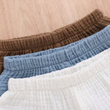 Conjunto De 3 Piezas De Pantalones Cortos Casuales Basicos De Chico Con Cintura Elastica Y Color Solido