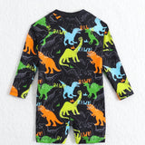 Traje De Bano De Una Sola Pieza Con Estampado De Dibujos Animados De Dinosaurio Para Bebe Nino