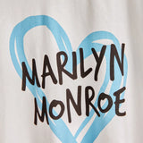 Marilyn Monroe X  Camiseta De Hombro Caido Para Nina En Edad Tween Con Diseno Grafico De Letras Y Corazones