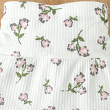 Conjunto De Vestimenta Para El Hogar De 4 Piezas Para Bebe Nina, Incluye Body Blanco Con Rombo Floral De Manga Larga Y Pantalon