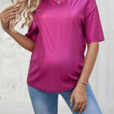 Camiseta Premama Holgada Con Cuello Redondo