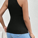 Top De Cuello Halter Ajustado Al Cuerpo De Ajuste Regular Para Mujeres Embarazadas Jovenes Y Casuales