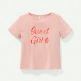 Cozy Cub Baby Girls' Cartoon Strawberry & Stripe Pattern Round Neck Short Sleeve T-Shirt 3pcs/Set